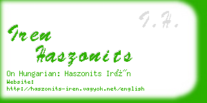 iren haszonits business card